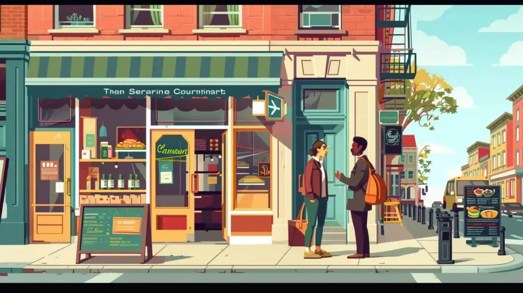 Local service business environment with a service provider and customer interaction