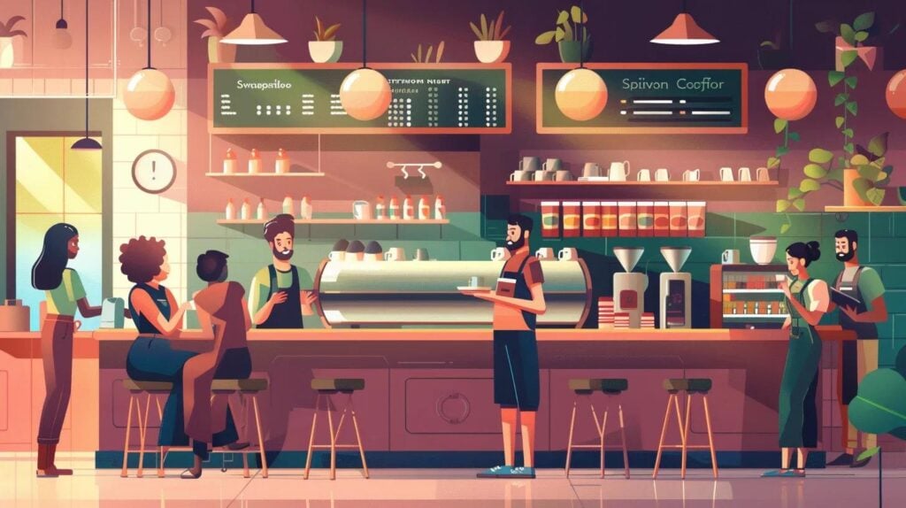 Local service business bustling with customers, highlighting the impact of local SEO